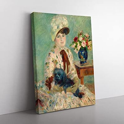 Mlle Charlotte Berthier By Pierre Auguste Renoir Classic Painting Canvas Wall Art Print Ready to Hang, Framed Picture for Living Room Bedroom Home Office Décor, 60x40 cm (24x16 Inch)