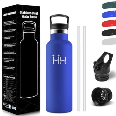 HoneyHolly 500ML Children's Thermal Water Bottle, BPA Free, Insulated Bottle, 18/8 Stainless Steel, Water Bottle with Straw, Leak-Proof, Water Bottles for School, Sports, Office