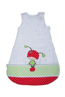 Herding Baby Best baby sovsäck, skalbaggmotiv, 70 cm, dragkedja runt på sidan och tryckknappar, vit