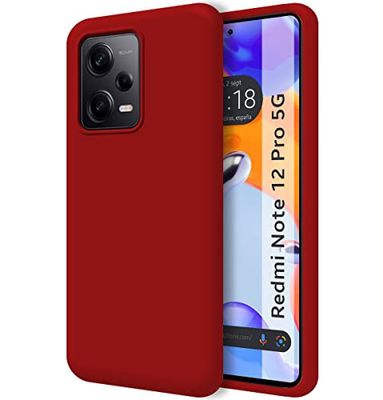 Tumundosmartphone Funda Silicona Líquida Ultra Suave para Xiaomi Redmi Note 12 Pro 5G Color Roja