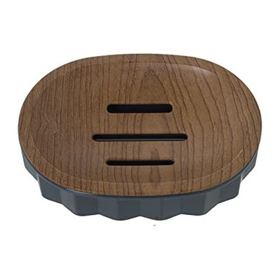 DRW Porte-Savon de Bain Acrylique en Gris 3 x 12,5 x 9 cm