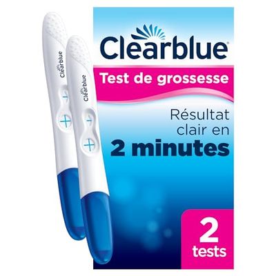 Clearblue Test De Grossesse, 2 unités, Pratique Et Rapide, Fiable à Plus De 99 %, Détection Précoce de la Grossesse, résultats jusqu’à 5 jours avant le retard de vos règles