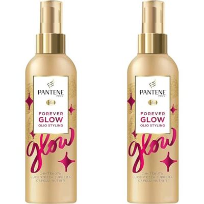 Pantene Pro-V Forever Glow Olio Styling Per Capelli, Tenuta 24h, Lucentezza Suprema, Capelli Nutriti, Blocca Il Crespo, Trattamento Senza Risciacquo, 200ml (Confezione da 2)