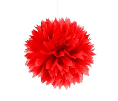 PartyCube, rosso Set 2 decorazioni batuffolo (Ø42cm), 34033