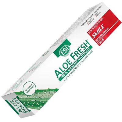 ESI - Aloe Fresh Smile, Dentifricio con Aloe Vera, Alghe Marine e Lichene Islandico, Contribuisce a Mantenere Denti Bianchi e Brillanti Senza Aggredire lo Smalto, Senza Fluoro e Saccarina, 100 ml