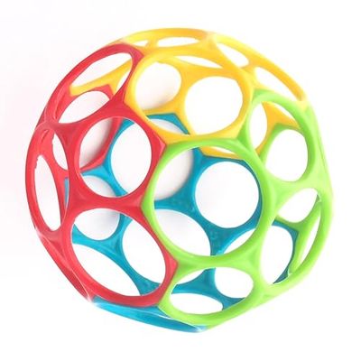 Bright Starts - Bola clássica Oball de fácil aderência - livre de BPA - vermelho, amarelo, verde, azul, idade recém-nascido e mais