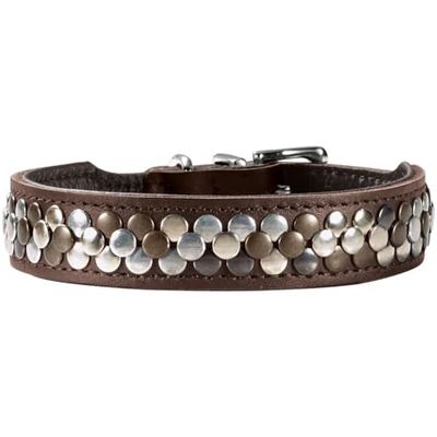 HUNTER Arizona Up - Collar para Perro, Color marrón, Parte Superior de Piel, Remaches Individuales, cómodo y Duradero, Hecho a Mano, Fabricado en Alemania, Talla: 55