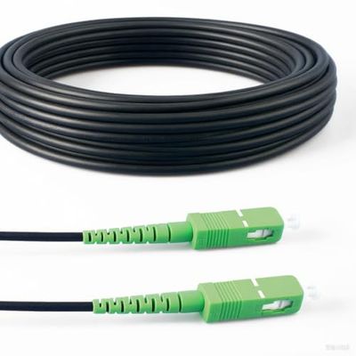 Elfcam - Cavo in Fibra Ottica Blindato in Acciaio SC/APC a SC/APC Simplex Monomodale,per Installazioni all'Interno e all'Esterno, Compatibile con TIM Vodafone e WindTre Fibra (50M)