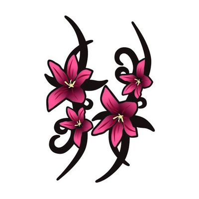 Avisa Conjunto de autocolantes Pink Tribal Flowers - 2 x 23 x 9 cm