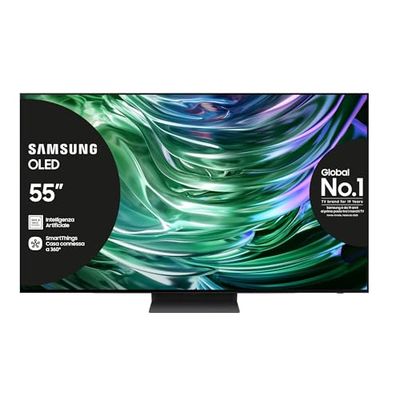 Samsung OLED TV 55" QE55S90DAEXZT, OLED HDR+, Upscaling AI 4K, Processore NQ4 AI GEN2, Motion Xcelerator 144Hz, Design LaserSLim, DVBT-2, Q-Symphony & Dolby Atmos, Black 2024