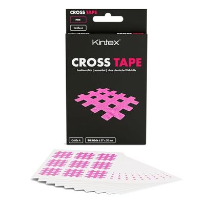 Kintex Taśma krzyżowa, ABC, 3 kolory i 3 rozmiary, plastry do akupunktury, taśma siatkowa, taśma kinezjologiczna, taśma crosstapes, A (27 mm x 20 mm)