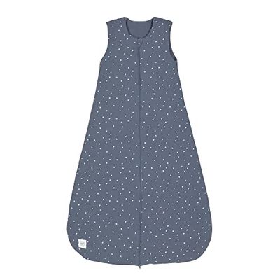 LÄSSIG Baby slaapzak voor het hele jaar door zonder mouwen unisex/Sleeping Bag Interlock Triangle blue, maat 86/92 13-24 maanden