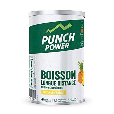 PUNCH POWER - Boisson Longue Distance - Ananas - Pot 500 g - Energie Longue Durée - Glucides - BCAA - Vitamines - Electrolytes - Antioxydant - Marque Française
