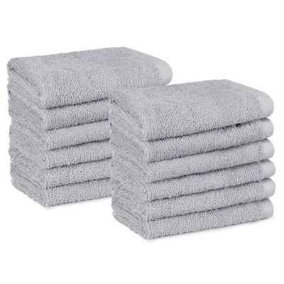 Amazon Basics Toalhas faciais de banho, 100% algodão, extra absorventes, secagem rápida, toalha de salão, embalagem de 12 cm, (30 x 30 cm), cinzento