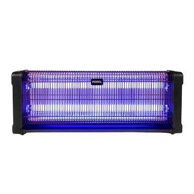 Perel Eliminador de Insectos eléctrico, 180º, LED UV, Rejilla de 2800 V, Bandeja colectora extraíble, 150 m², Negro