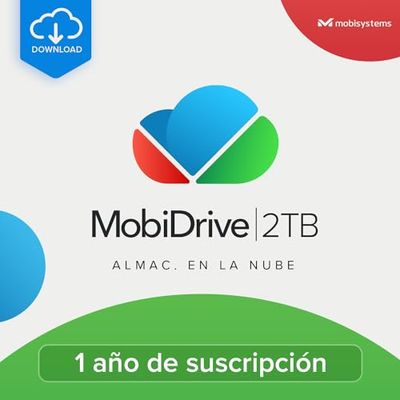 MobiDrive | 2 T de Almacenamiento en la Nube Personal | Almacene, Sincronice, Proteja y Comparta sus Archivos | 1 Dispositivo | 1 Usuario | 12 Meses | Código de activación PC enviado por email