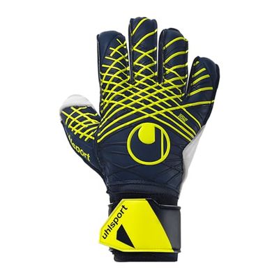 uhlsport Fotboll förutsägelse målvaktshandskar Soft Flex Frame - målvaktshandskar för barn och vuxna med fingerskydd, 6,5