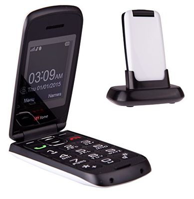 TTfone Star Big Button Simple Easy To Use Flip Mobile Phone Pay As You Go (Giff Gaff with £10 Credit, White)