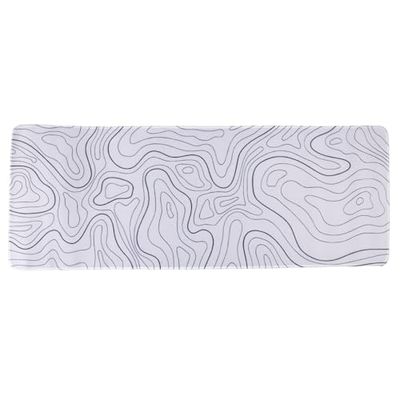 lachineuse – Alfombrilla de ratón XXL – Mapa topográfico – Blanco – 800 x 300 x 3 mm – Decoración Original – Antideslizante y Resistente al Agua – Idea de Regalo de Japón Asia