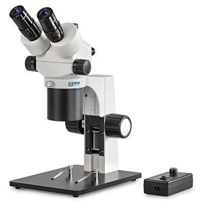 Stereo-zoom microscoop (coaxiaal) [Kern OZC 583] De coaxiale voor de LCD/LED elektronica en halfgeleider werkplek, buis: Trinoculair, oculair: HSWF 10x Ø23 mm, gezichtsveld: Ø12,78-3,5 mm, lens: