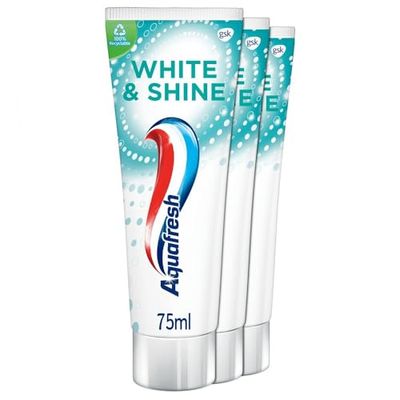 Aquafresh White & Shine pasta do zębów, pasta do zębów, opakowanie 3 x 75 ml