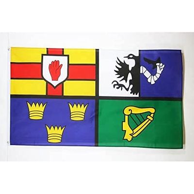 AZ FLAG - Bandera Irlanda 4 Provincias - 90x60 cm - Bandera Irlandesa 100% Poliéster con Ojales de Metal Integrados - 50g - Colores Vivos Y Resistente A La Decoloración