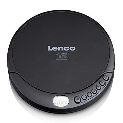 Lenco CD-010 - Lecteur CD Portable Walkman - Diskman - CD Walkman - Avec écouteurs et câble de chargement Micro USB - Noir