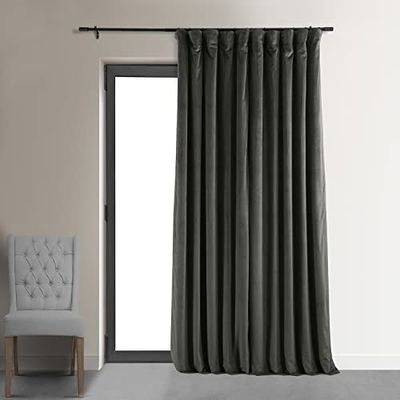 HPD Half Price Drapes Cortinas Opacas térmicas de Terciopelo para Sala de Estar (1 Panel) de 108 Pulgadas de Largo (1 Panel), Cortinas Opacas con Aislamiento y Bolsillo para cortinero, Cortinas de