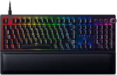 Razer BlackWidow V3 Pro (grön strömbrytare) – trådlöst premium mekaniskt speltangentbord (Hyperspeed trådlös teknik, RGB Chroma-belysning, handledsstöd, Bluetooth, USB-C) brittisk layout | svart