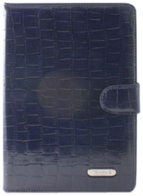 TammyB Piel Reptilia Croco - Funda con Tapa para Apple iPad Mini, Azul