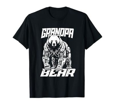 Nonno Orso Robot Meccanico Sci - Fi Cyberpunk Maglietta