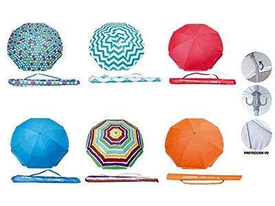 Creaciones Llopis- Parasol polinylon 200 cm 8 varillas tubo 22/25 mm interior uva con percha sdos, sólido, Multicolor (70027)