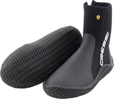 CRESSI Reeftech Boots, Calzari in Neoprene Bifoderato Nero 5mm Ideali per Sport Acquatici Unisex Adulto, S (38/39)