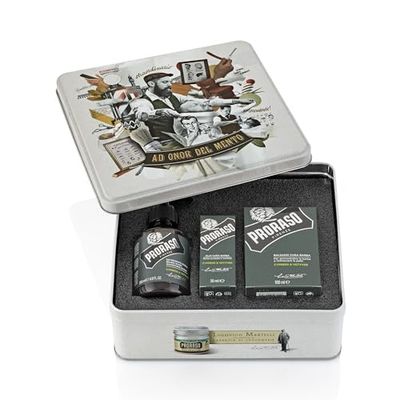 Proraso Set barba uomo Cypress and Vetyver, Set ideale come regalo uomo contenente Shampoo da 200 ml, Olio 30 ml e Balsamo per la barba da 100 ml, Made in Italy