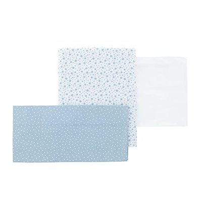 Cambrass 45962 Set of 3 Small Bed Flat Sheet 80 x 120 x 1 cm Forest Blue