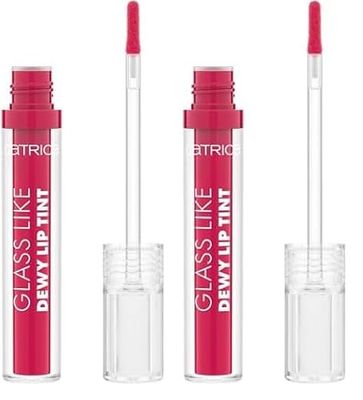 Catrice Cosmetics Glass Like Dewy tinta labbra, effetto colorante, lucida (3 ml) (Confezione da 2)
