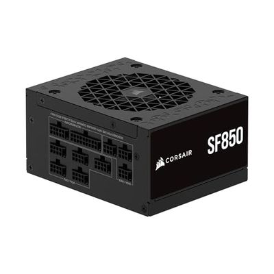 CORSAIR SF850 (2024) Fullt Modulärt 80 PLUS Platinum ATX-Strömförsörjning med Låg Ljudnivå – ATX 3.1-Kompatibel – PCIe 5.1-Kompatibel – SFX-till-ATX-Fäste Ingår – Svart
