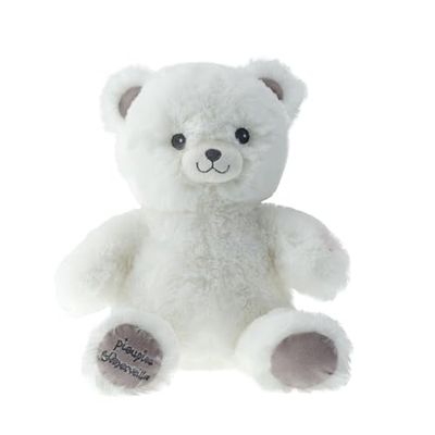 Pioupiou et Merveilles - Gaston l'orsetto bianco in peluche da 40 cm - Luce notturna luminosa per bambini - Batterie incluse - 16241
