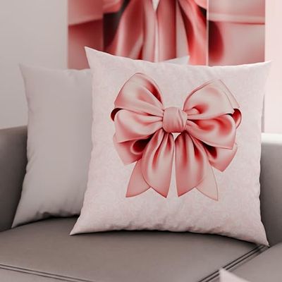 PETTI Artigiani Italiani - Ett par örngott 40 x 40 cm i mikrofiber, kuddar för sovrum, soffa, vardagsrum, set med 2 örngott, örngott rosett, 100% tillverkad i Italien