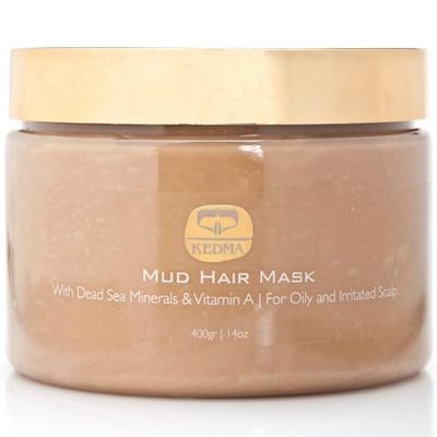 Kedma - Black Mud Hair Mask - For Damaged and Colored Hair - Repairs and Strengthens - With Vitamin A - 400g
