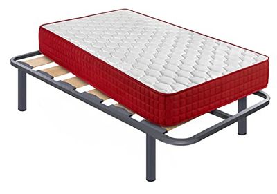 Cama express Colchón Viscoelástico Thermic Plus 15 + Somier Zeus con 4 Patas 32 cm, Medida : 105 x 180 cm
