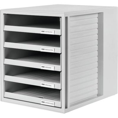 HAN 1401-11 Module de rangement 5 tiroirs ouverts pour C4, PS 275 x 320 x 330 mm (Gris clair) (Import Allemagne)