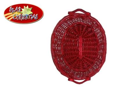 CESTO VIMINI OVALE 40x30x10cm ROSSO