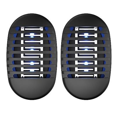 Elektrisk insektsbekämpare, myggdödare med UV-ljus, kraftfull elektrisk myggfälla med rengöringsborste, myggskadedjursbekämpning för hem, sovrum, kök, kontor – 2 st
