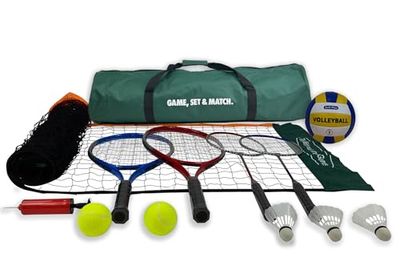 Traditional Garden Games TGG130 Badminton, tennis, volleyball playset, toy, outdoor, garden games, Black