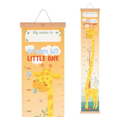 Legami - Metro de pared Dream Big Little One, metro colgante para medir la altura de los niños, hasta 160 cm, 41 pegatinas incluidas, con listones de madera, tema jirafas
