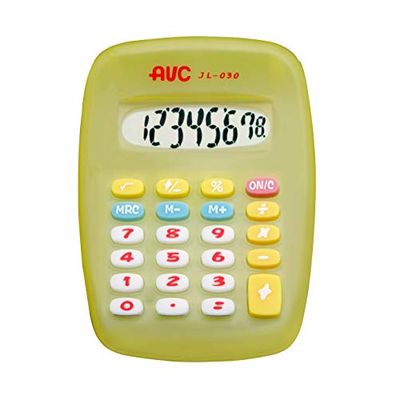 AVC Calculatrice de Poche 8 Chiffres, Format 97 x 140 x 39 mm, Couleur Jaune