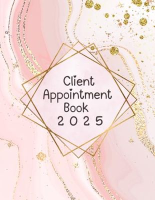 Client Appointment Book 2025: 15 Month Daily Appointment Book Hourly Slots in 15 Minute Increments from 8:00 AM to 7:45 PM, with a Calendar for salon ... Cute Rose Gold Marble Cover, Size 8.5"x11