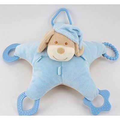 Duffi Baby plyschdjur "Perrito" och bitring, 100% polyester, blå Master Baby Home, S.L. 0768-12