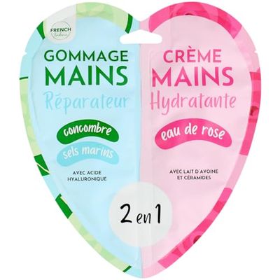 Feel Natural - Duo Scrub - återfuktande handkräm - exfolierande - rengöring - renande - omfattande intensiv hudvård - gurka och havssalt - 300 grs